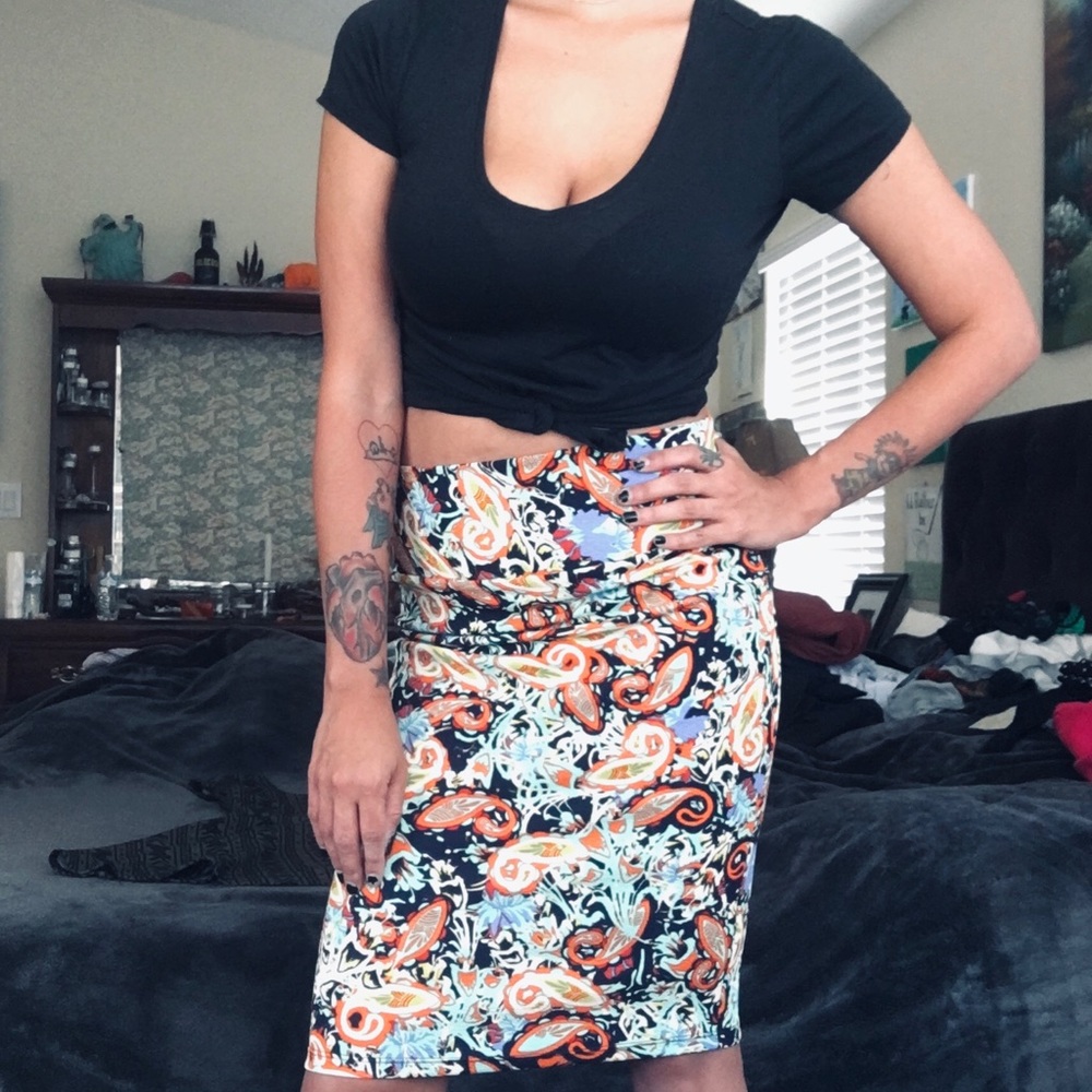Paisley Print LuLaRoe Cassie Pencil Skirt